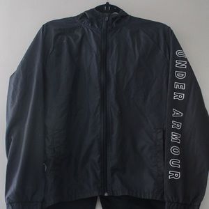 black windbreaker